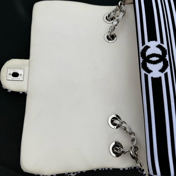 Venise Biarritz Flap Bag Striped Canvas Medium - Picture 8 of 13